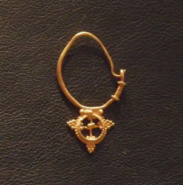 Cross inside a circle earrings